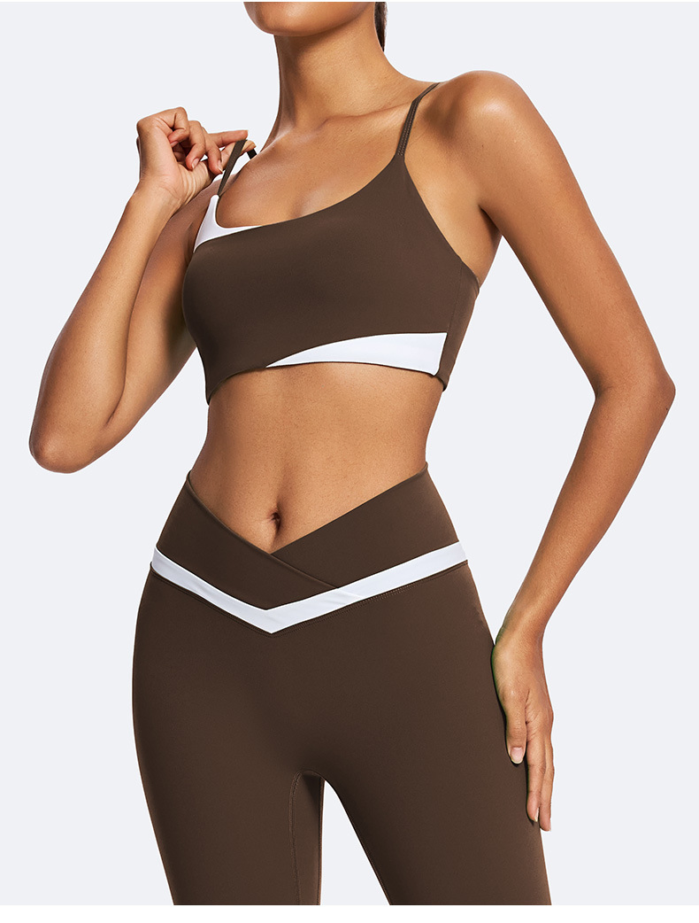 Eco-Friendly Recycled Fabric Outdoor Sports Bra V-Waist Leggings 2PCS Yoga Wear Women