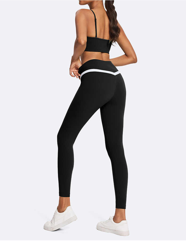 Eco-Friendly Recycled Fabric Outdoor Sports Bra V-Waist Leggings 2PCS Yoga Wear Women