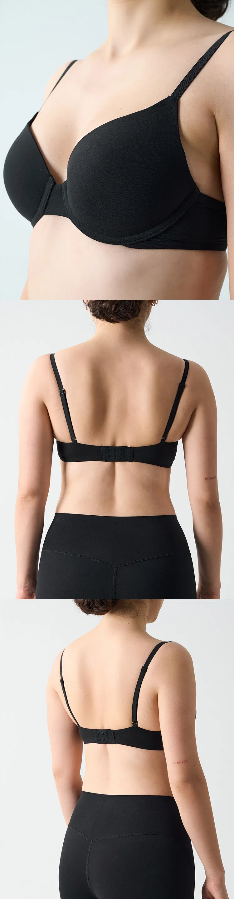 مصنع الجملة ODM/OEM 76%Nylon/Spandex حمالة صدر بوش أب برباط قابل للتعديل بحمالات رفيعة بلون البشرة بسطح ناعم مناسب لليوغا