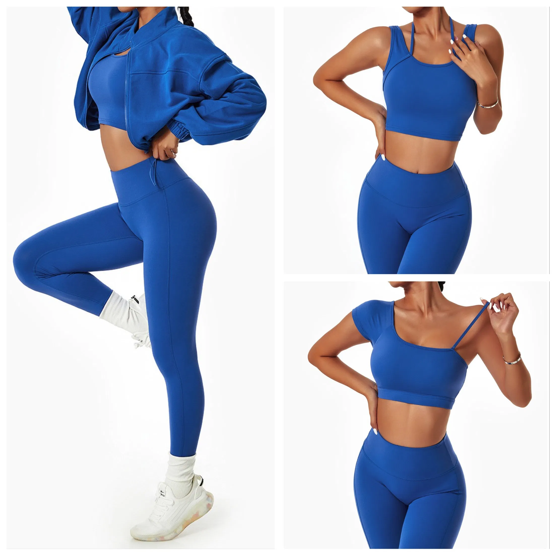 حار Fashion2/3PCS ملابس لياقة بدنية فائقة النعومة ملابس يوغا للنساء، حمالة صدر رياضية أنيقة + ليجنز بخصر عالٍ للتمارين المنزلية وملابس الجيم
