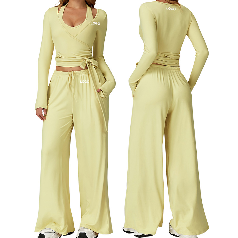 مجموعة يوغا سريعة التجفيف بحمالة ظهر جميلة من المصنع بالجملة 90%Polyester/10%Spandex مجموعة رياضية عصرية ملابس لياقة بدنية للجري غير رسمية