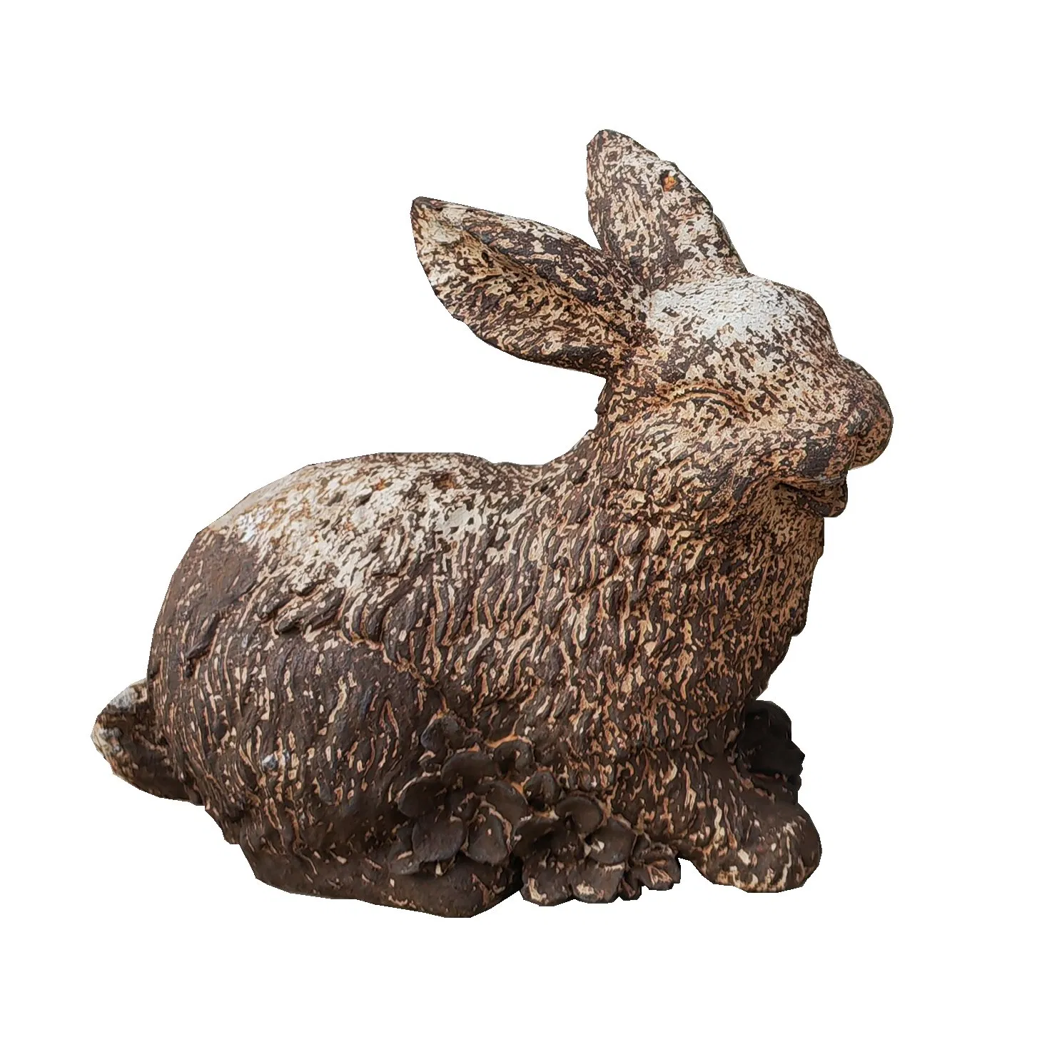 Metal Cast Iron Rabbit Sculpture