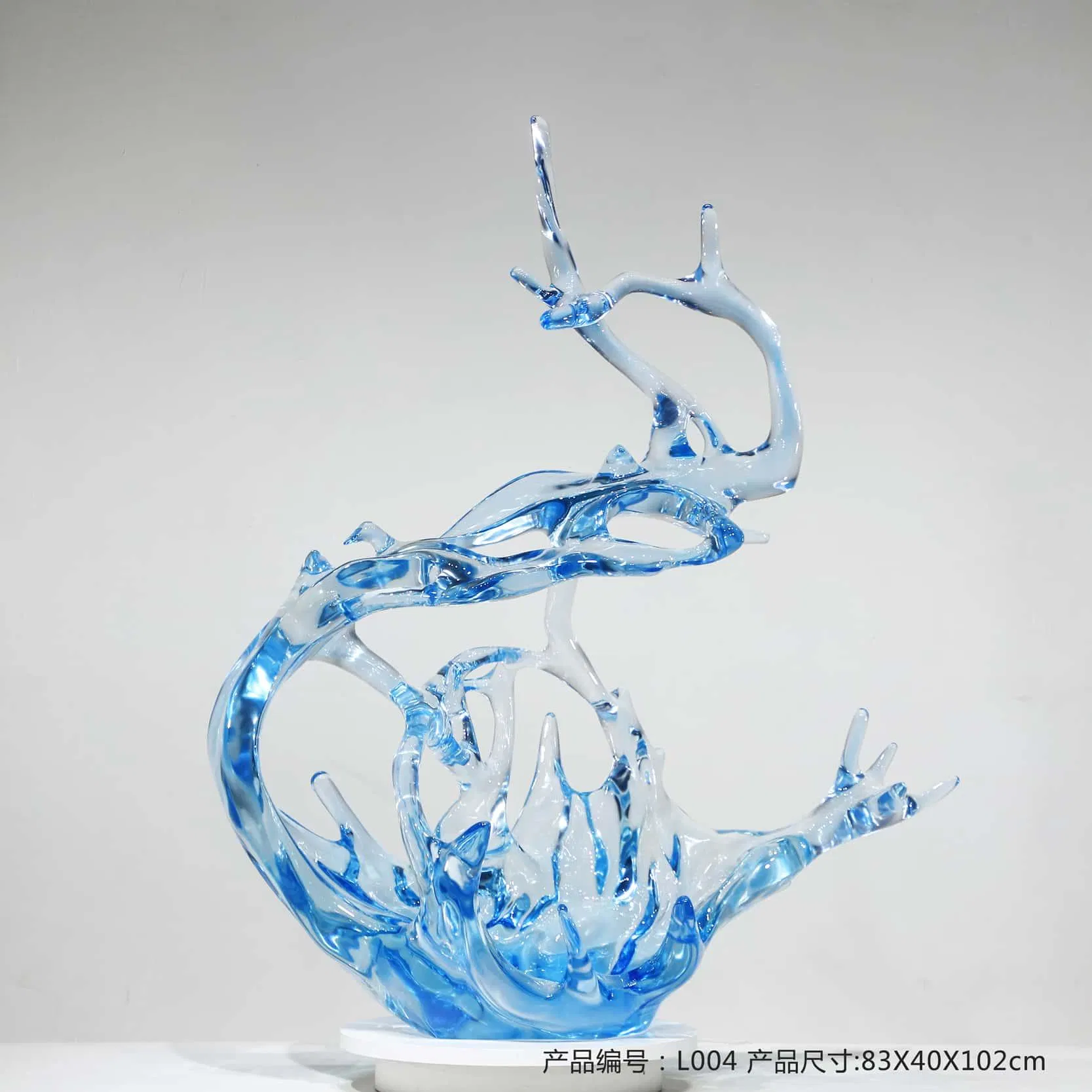 Blue Water Clear Modern Handmade Home Decor Resin Arts