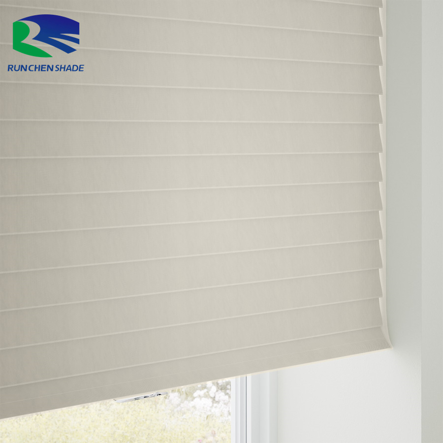 Voice Control Smart White Motorized Shangrila Sheer Shades Triple Window Blind