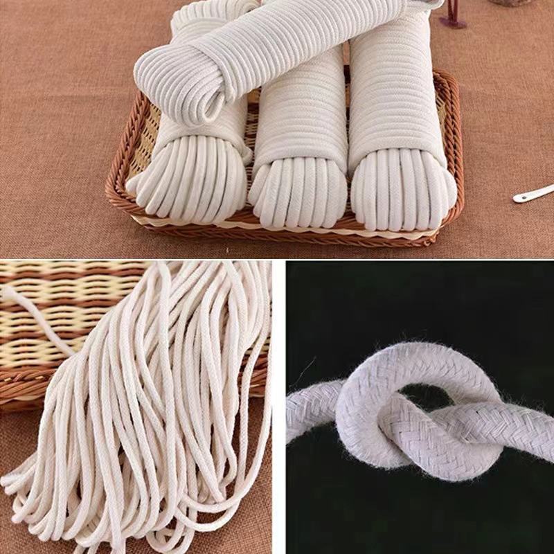 Wholesale Braid Decorative Natural Cotton Rope Strands Twisted Macrame Cord for Crafts