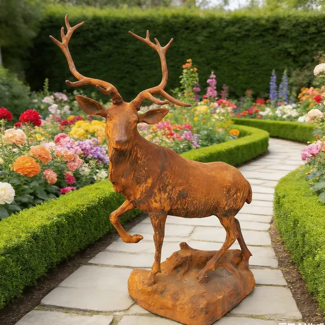 Cast Iron Deer Sculpture 2