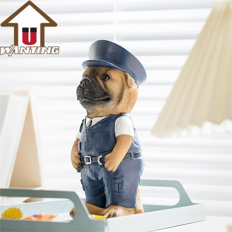 Personality Creative Art of Lady Liberty Bear Cartoon Style Resin Home Ornaments