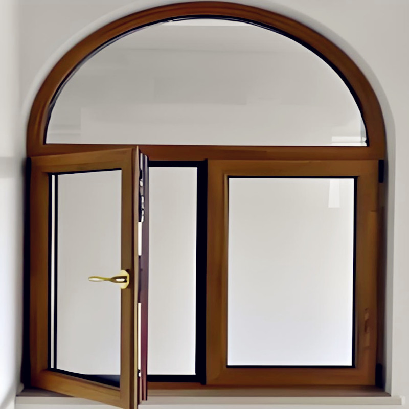 Creativetop Arched Wooden Skin Profile UPVC Casement Window