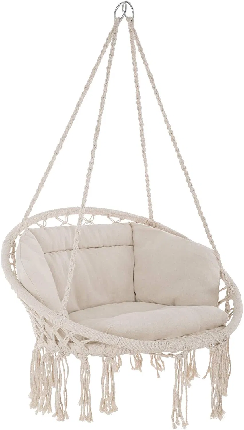 Luxurious Macrame Natural Hammock with Stick