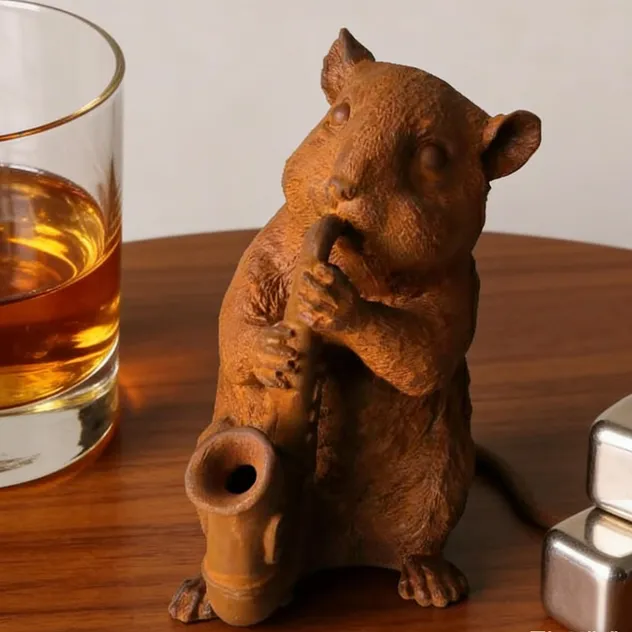 Cast Iron Mouse Sculpture 1