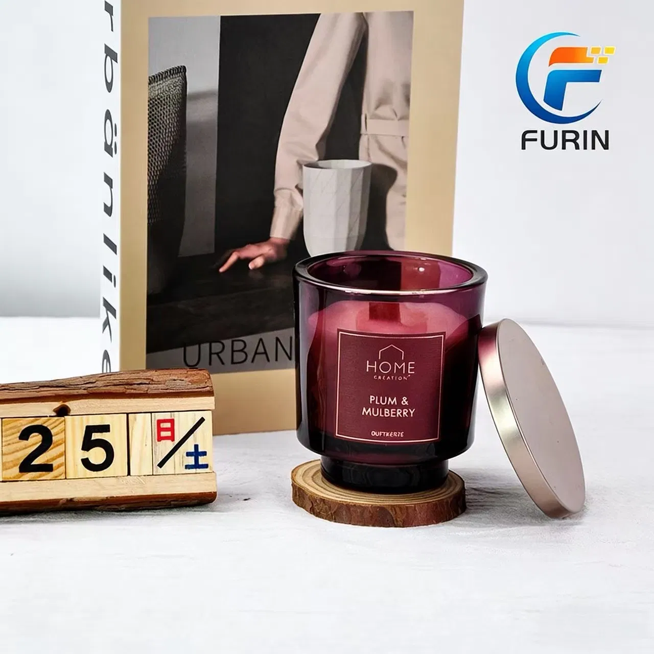 Colorful Spot Handmade Art Glass Candle Jar for Large Capacity Candle Making