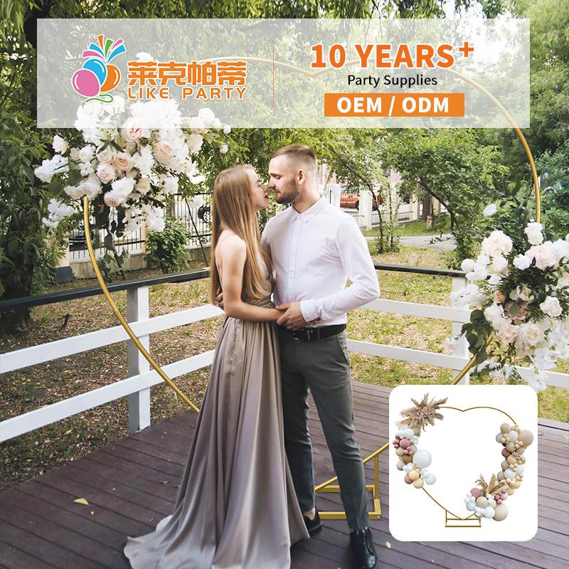 Heart Backdrop Stand Metal Balloon Frame Wedding Arch for Ceremony Anniversary Decoration