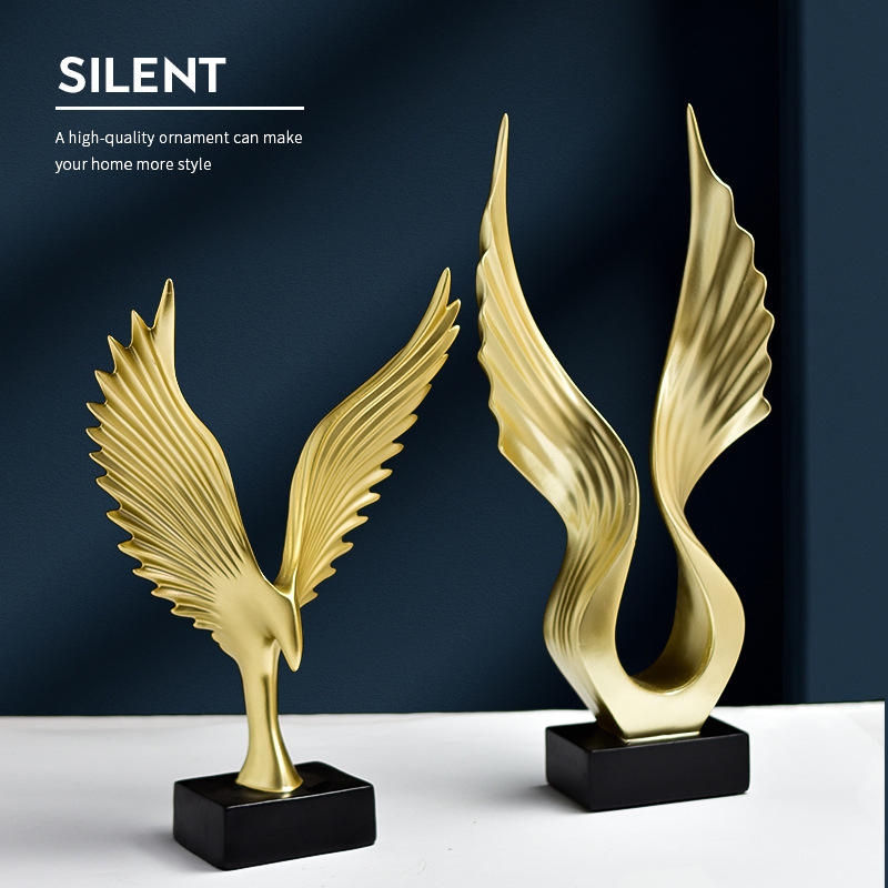 Cross-Border, High-End, Large, Phoenix Spreading Its Wings Resin Art Piece, Perfect for Living Rooms and Entryways
