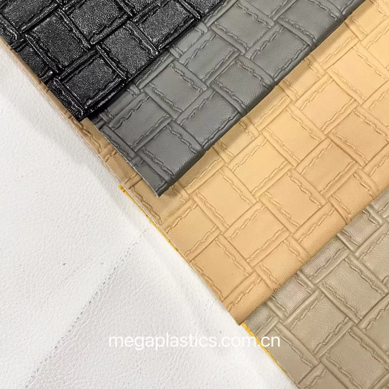 Embossing PVC Faux Leather with Weaving Design for Making Handbag PVC Faux Leather Sheets