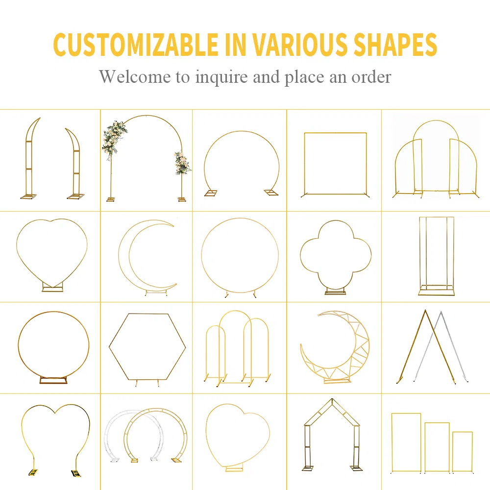 Heart Shape Wedding Arches for Ceremony Gold Arch Backdrop Stand, Metal Heart Shape Balloon Arch Frame with Base for Wedding Birthday Party Decor