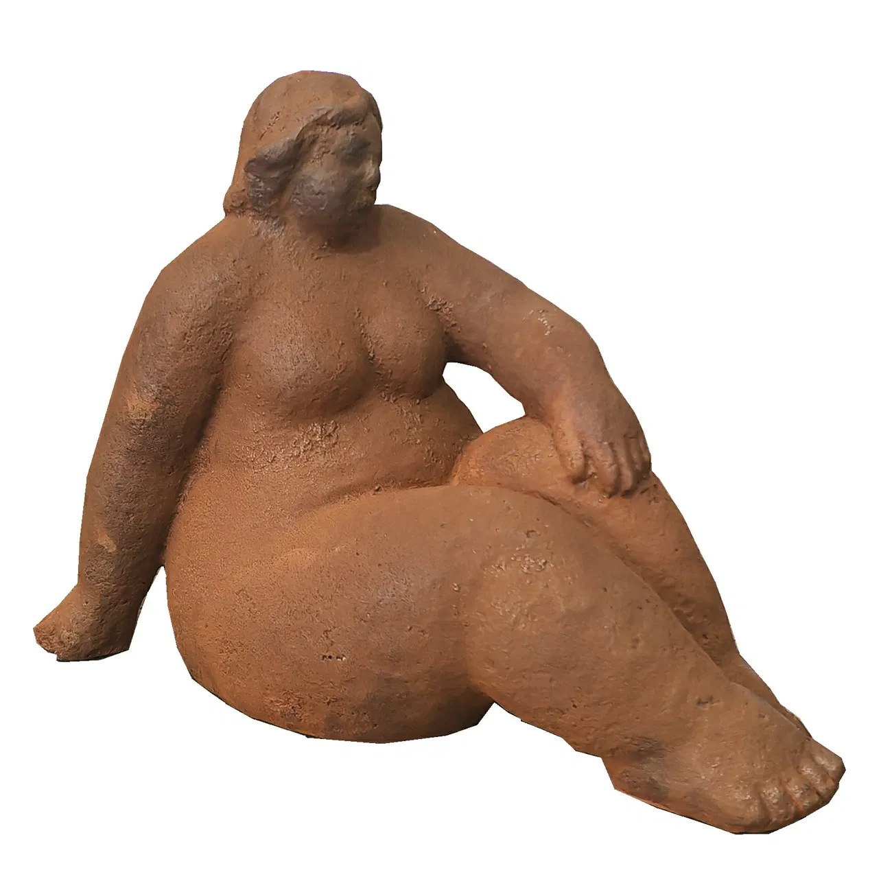 Iron-Plated Obese Woman Sculpture in The Home Garden