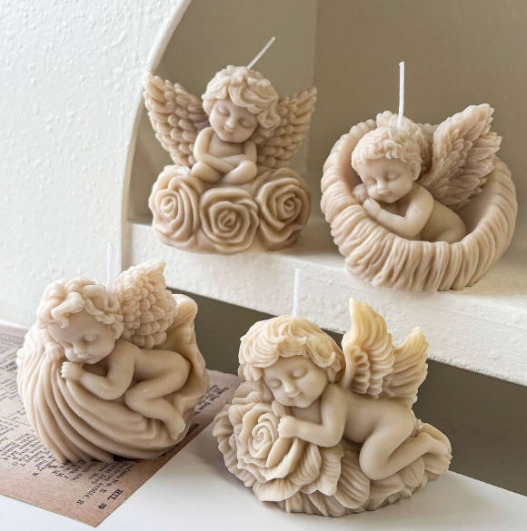 Rose Angel Shape Silicone Molds for Making Resin Aromatherapy Candles Handmade Wax Soap Craft New Ideas Cake Tools