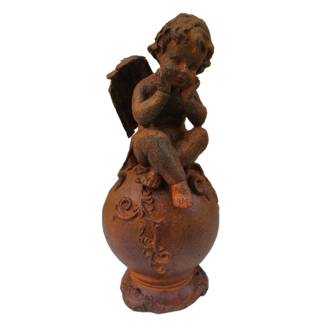 Iron Angel with Wings Sculpture