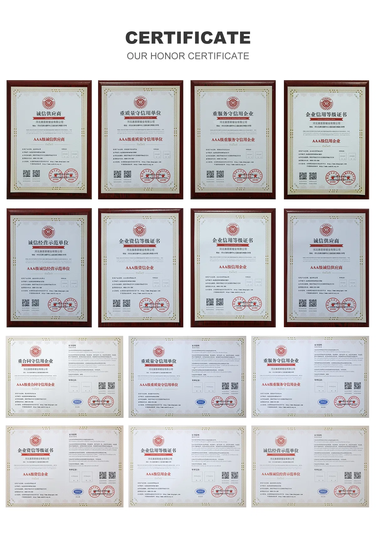 Quality Certifications