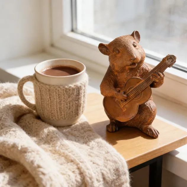 Cast Iron Mouse Sculpture 3