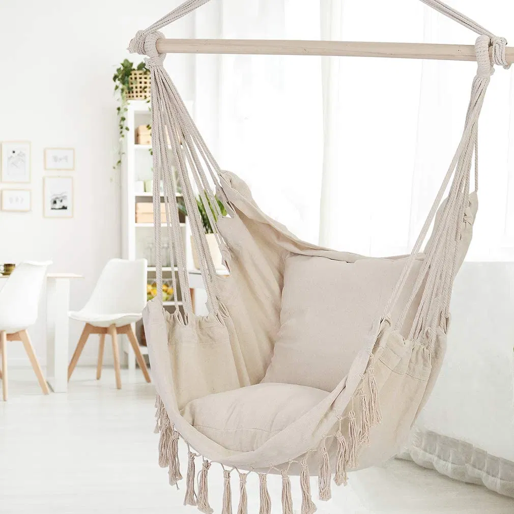 New Patio Bedroom Backyard Playground Macrame Swing