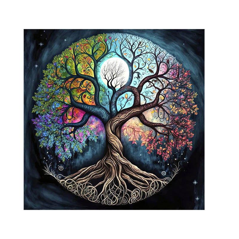 Landscape Series Magical Tree of Life Premium Ambiance Hand Embroidery Art Deco Gift Set