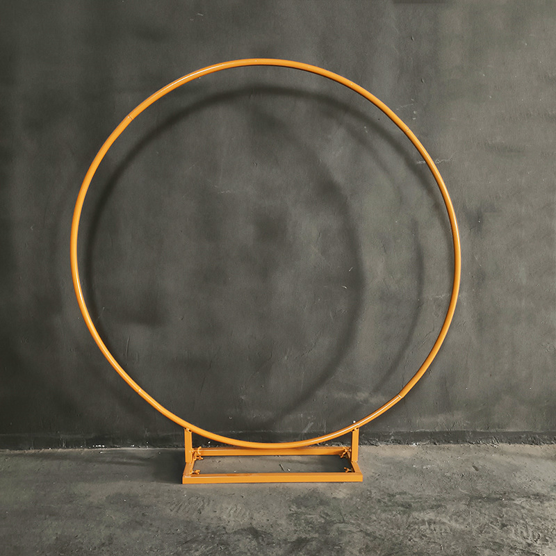 Iron Circular Balloon Arch Circular Background Frame Outdoor Wedding Decoration Supplies Gold Flower Arch