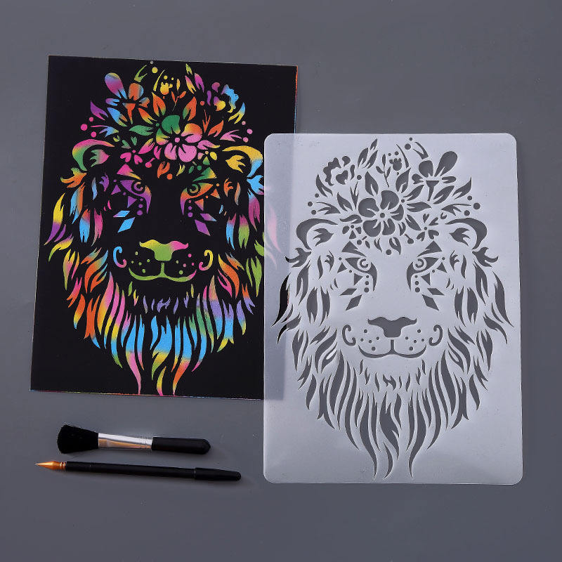 Painting Toys Stenciled Template DIY Scrapbooking Coloring Tiger Lion Elephat Child Educational