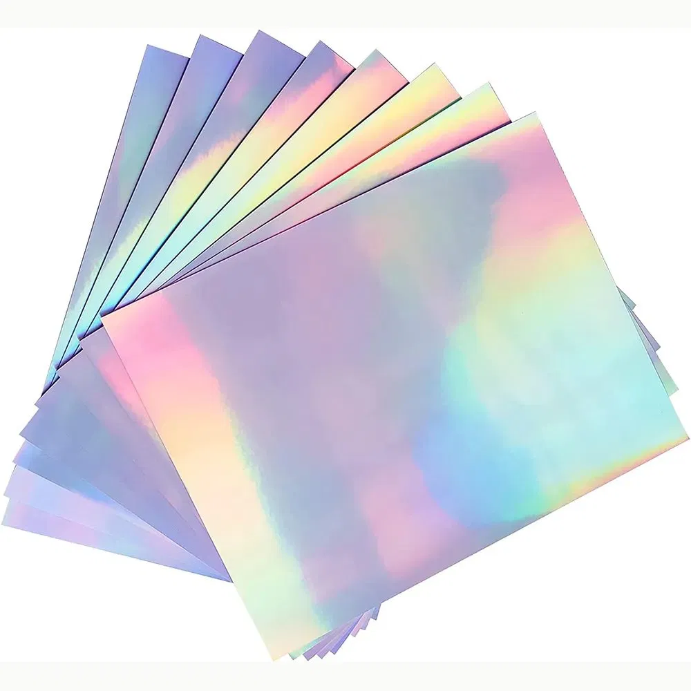 Custom 1ftx15FT Glossy Rainbow Holographic Silver Chrome Vinyl Stickers for Silhouette Cameo Decals Signs Windows