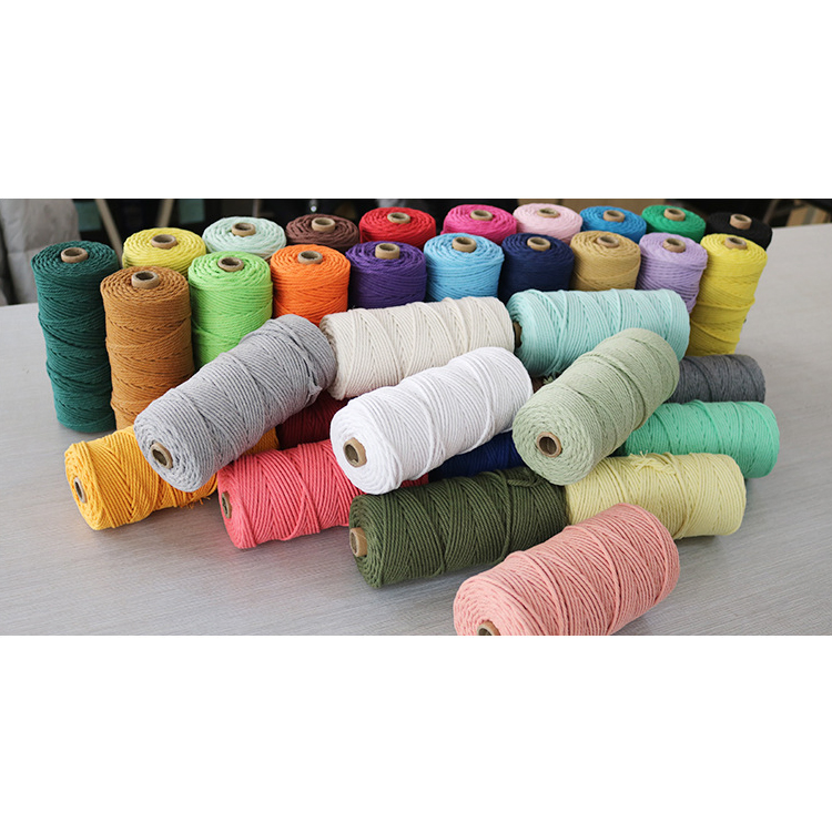 3mm 4mm 5mm DIY Rope Recycled Macrame Cotton Braided Twisted Cord Wholesale
