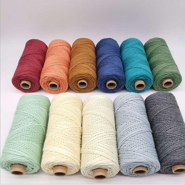3mm 4mm 5mm Single Twisted /3 Twisted 100% Cotton Natural Color Macrame Cord /Rope