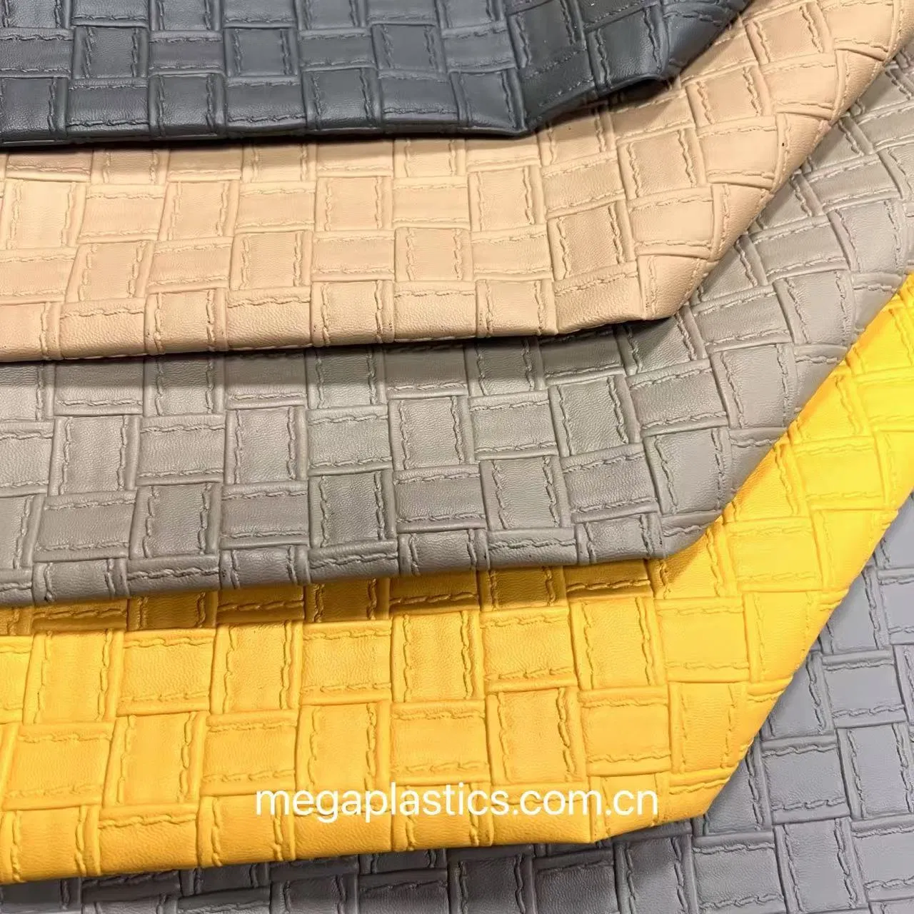 Embossing PVC Faux Leather with Weaving Design for Making Handbag PVC Faux Leather Sheets