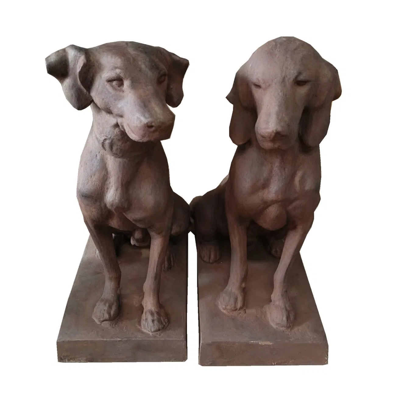 Antique Rustic Cast Iron Puppy Garden Sculpture