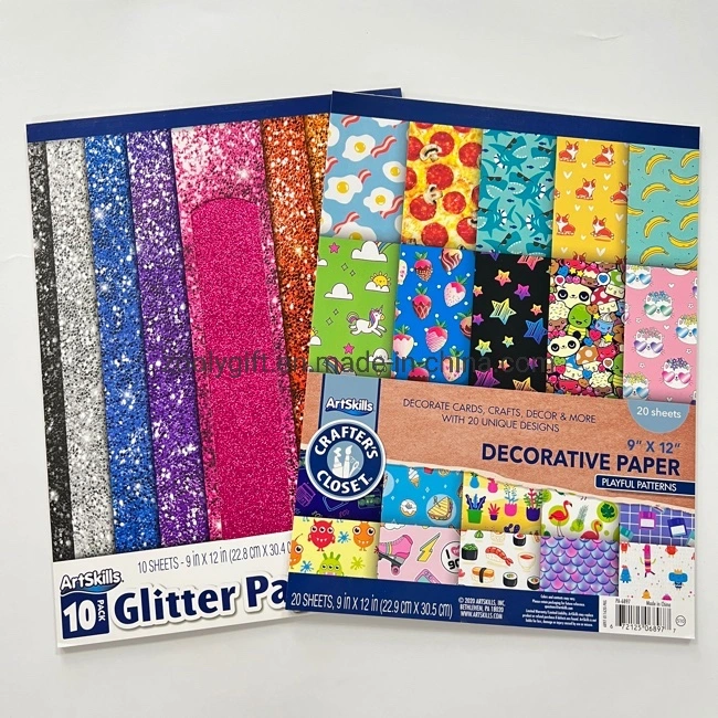 Custom Glitter Decorative Paper Design Scrapbooking Paper Pad DIY Scrapbook Pack Scrapbook Paper Pad