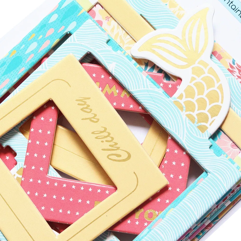 Custom Gold Stamping Design Die-Cut Chipboard Frames Scrapbooking DIY Paper Craft Decorated Frame