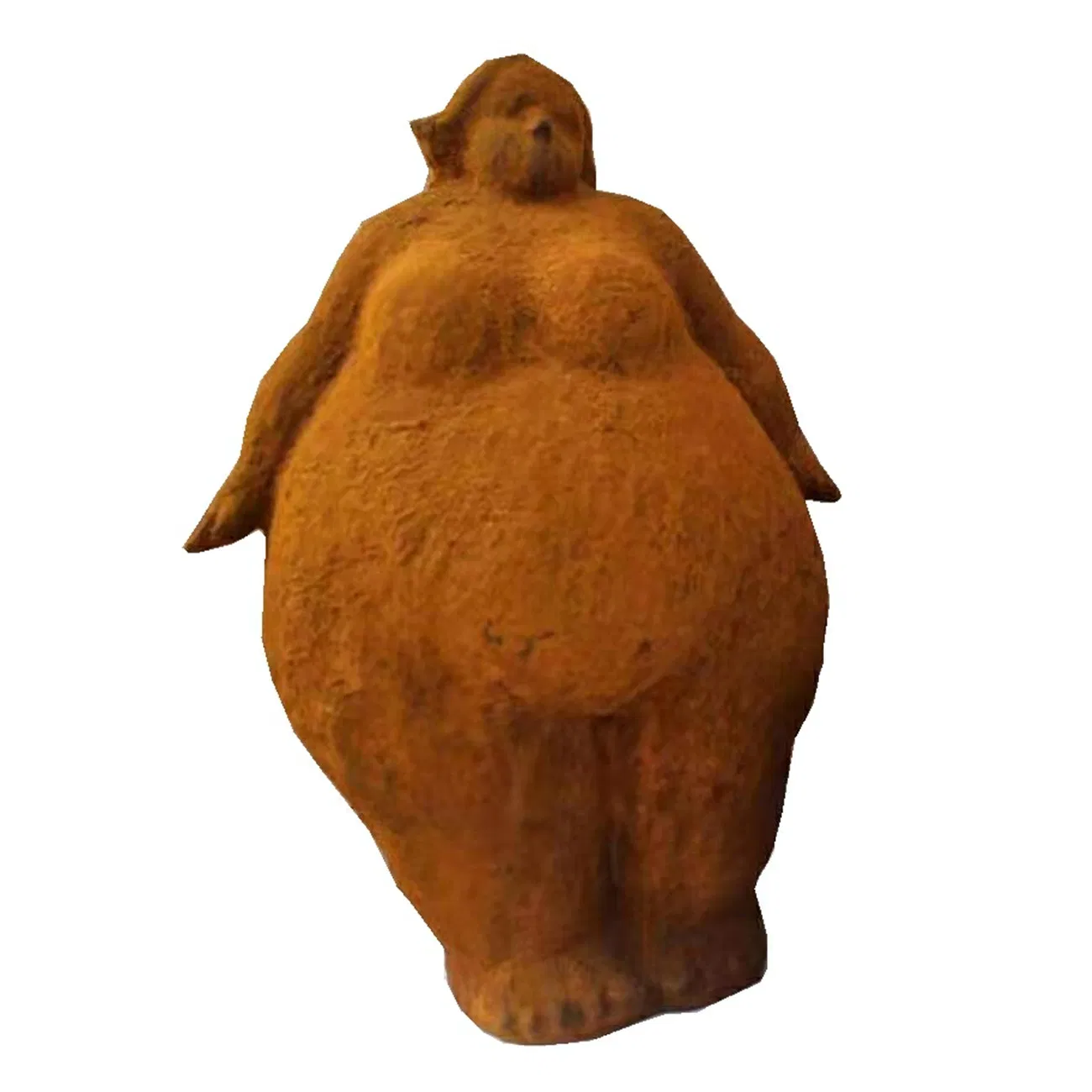 Iron-Plated Obese Woman Sculpture in The Home Garden