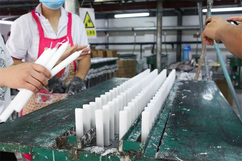 White Fluted Candle 3