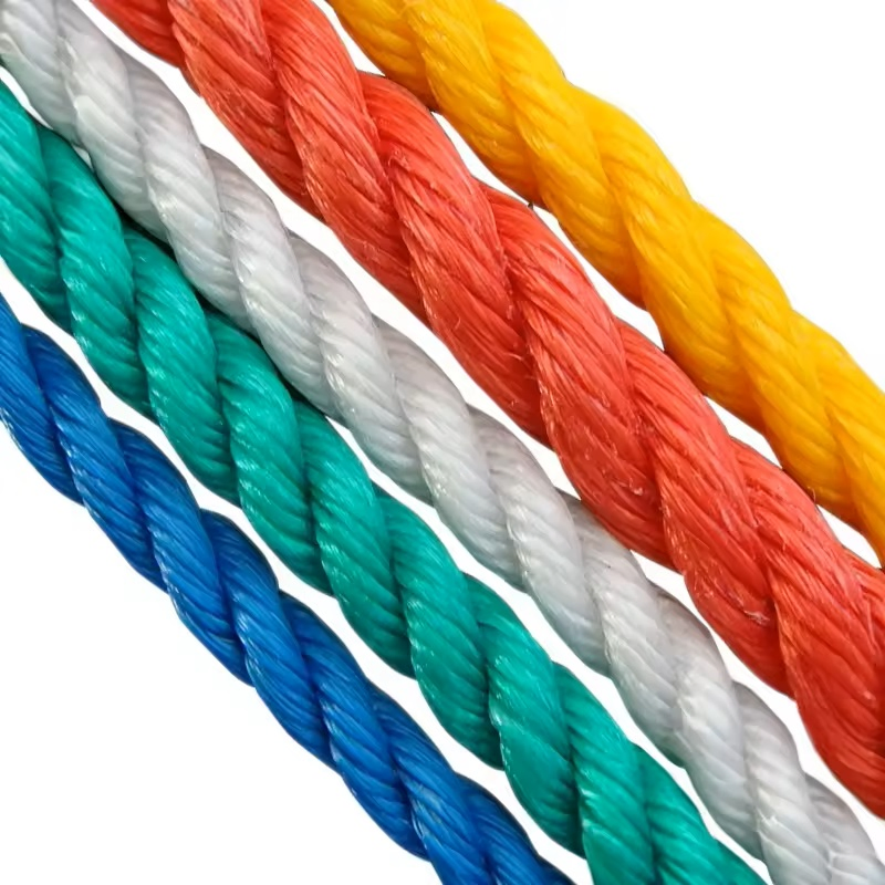 3/4/8/12 Strand Fishing Equipment Marine Plastic Cotton Polyester PP Nylon Thimble Mooring Polypropylene Price Macrame Ship Winch Polyethylene Tiger Rope