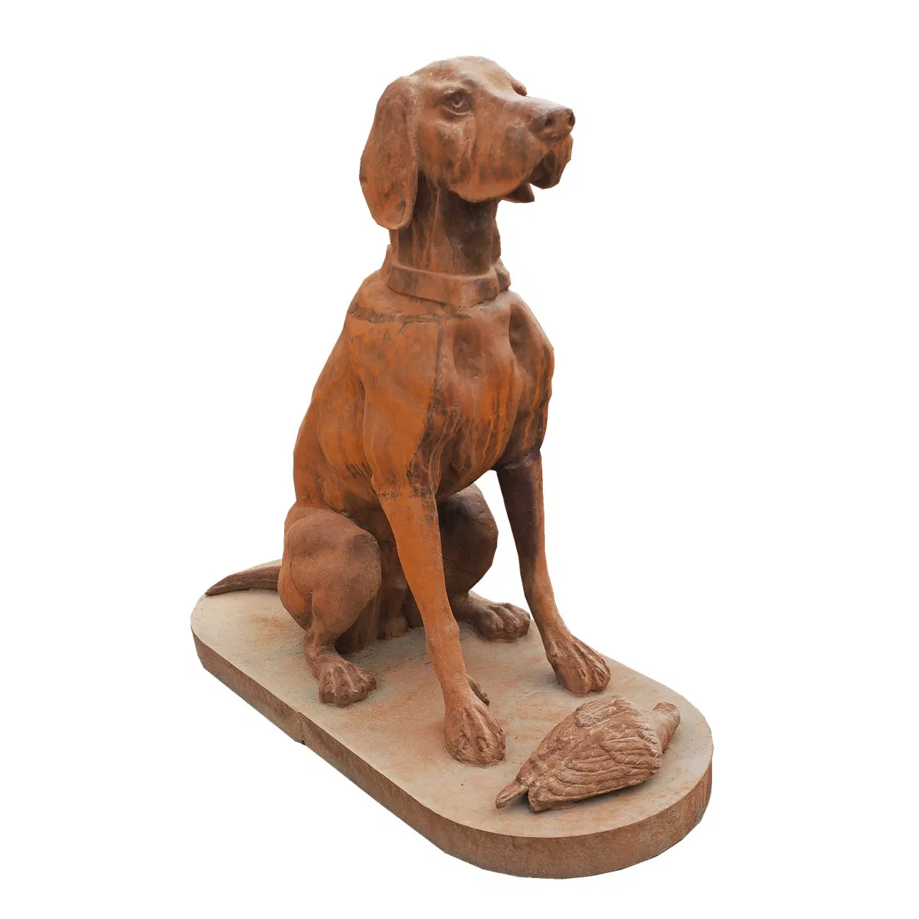 Antique Rustic Cast Iron Puppy Garden Sculpture