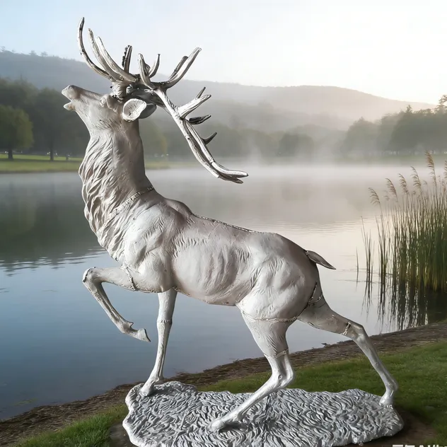 Cast Iron Deer Sculpture 3