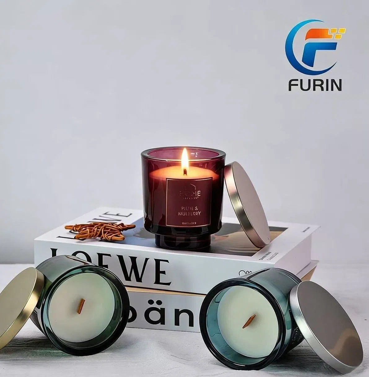 Colorful Spot Handmade Art Glass Candle Jar for Large Capacity Candle Making