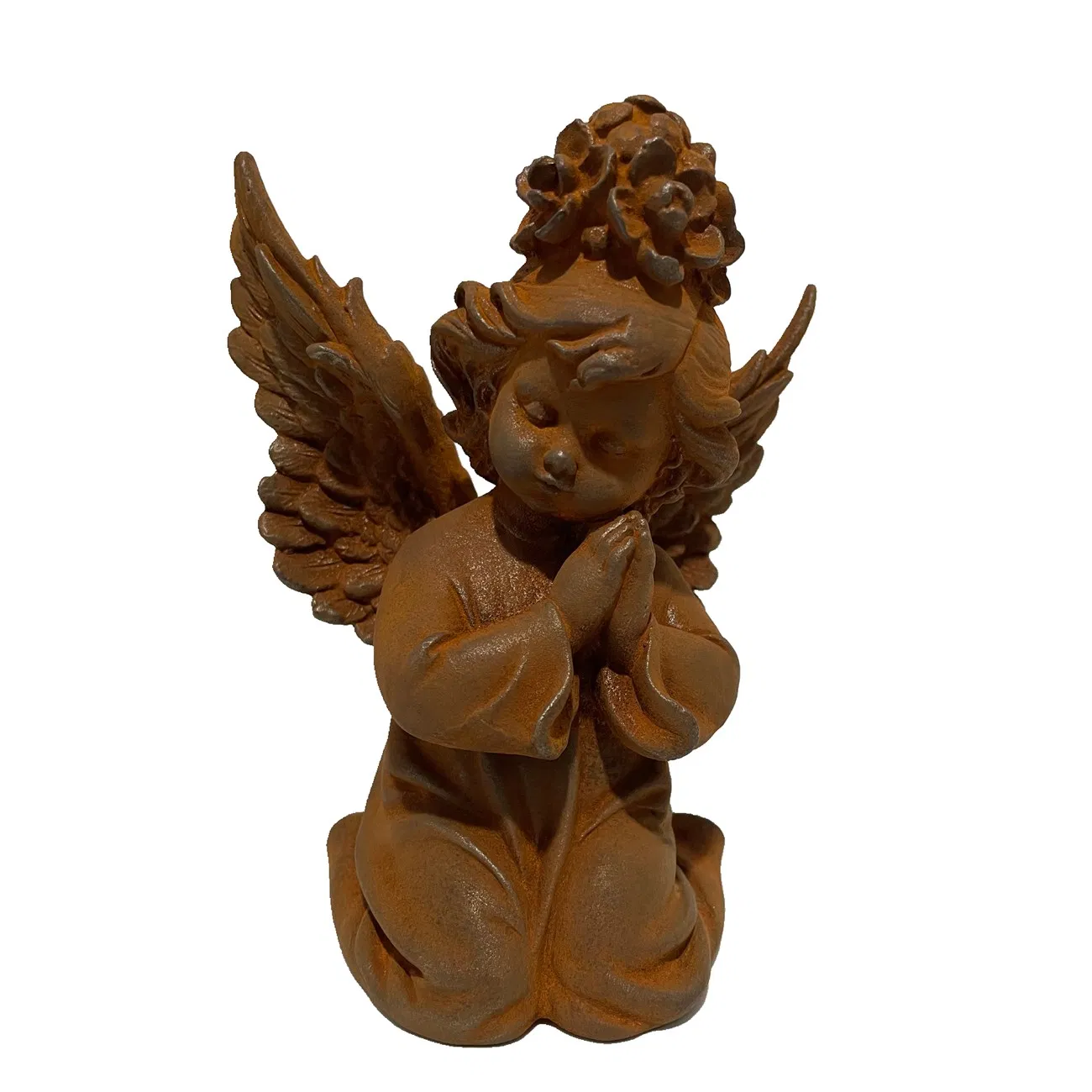 Sitting Child Angel Cast Iron Sculpture