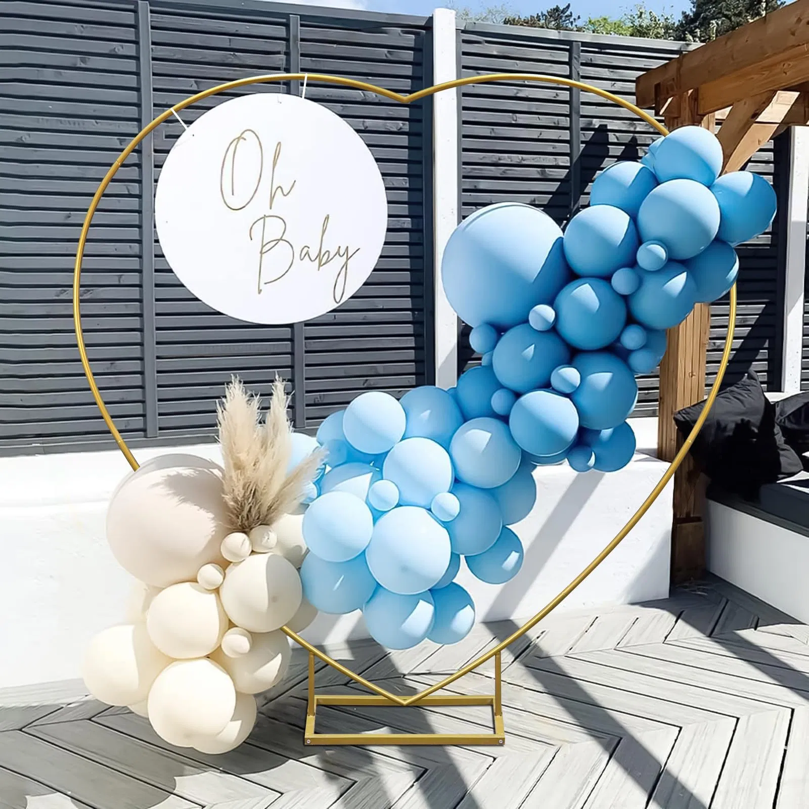 Heart Backdrop Stand Metal Balloon Frame Wedding Arch for Ceremony Anniversary Decoration