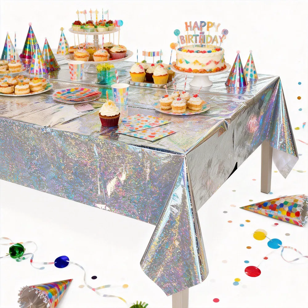 Vibrant Laser-Cut Disposable Tablecloth for Festive Party Celebrations
