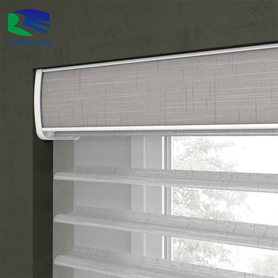 Motorized Shangri La Blind Roller Blinds Silhouette Shades