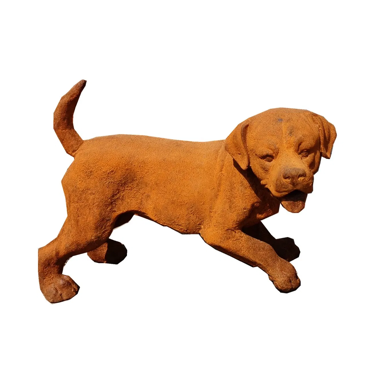 Rusty Finish Easter Puppy Casting Sculpture for Housewarming