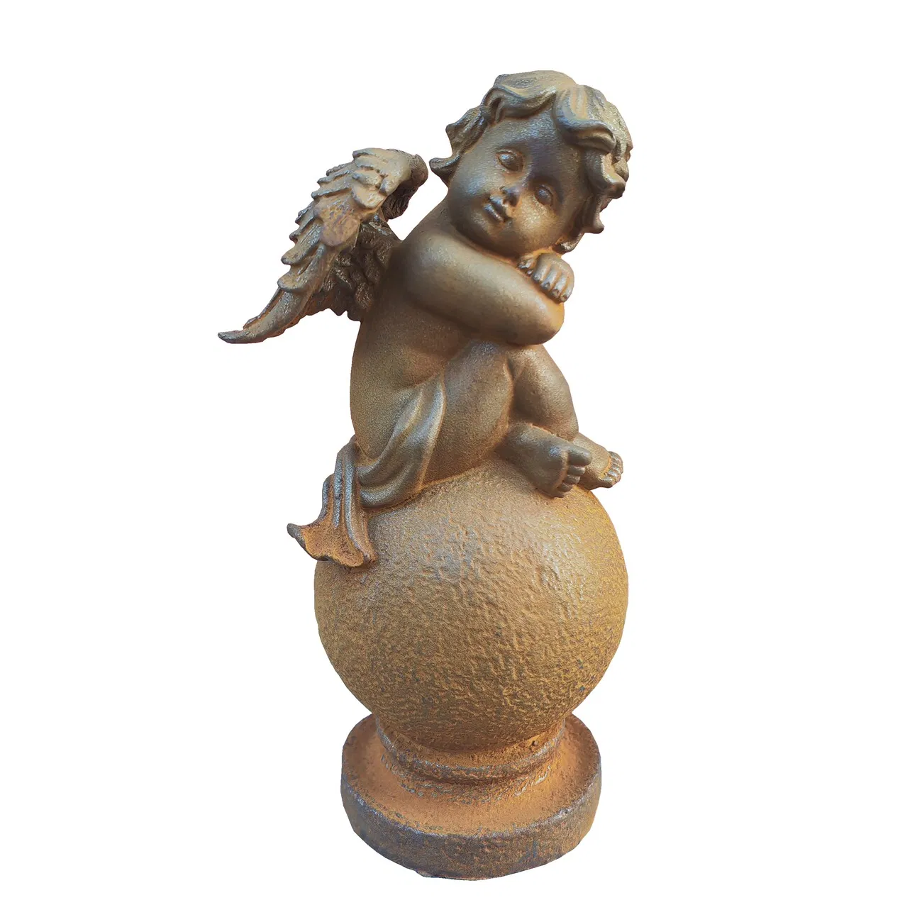 Iron Angel with Wings Sculpture