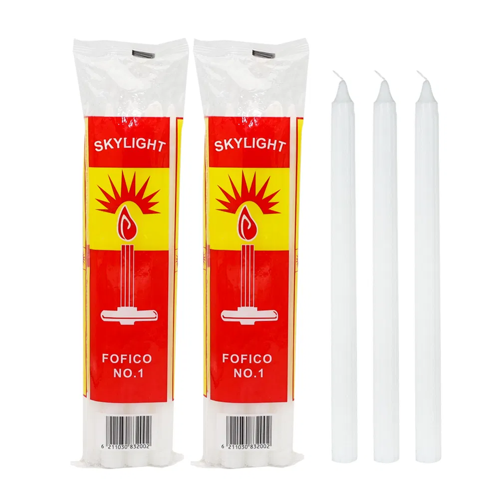 Fluted Candle Factory Stick Taper White Candle Making for Church in Tanzania