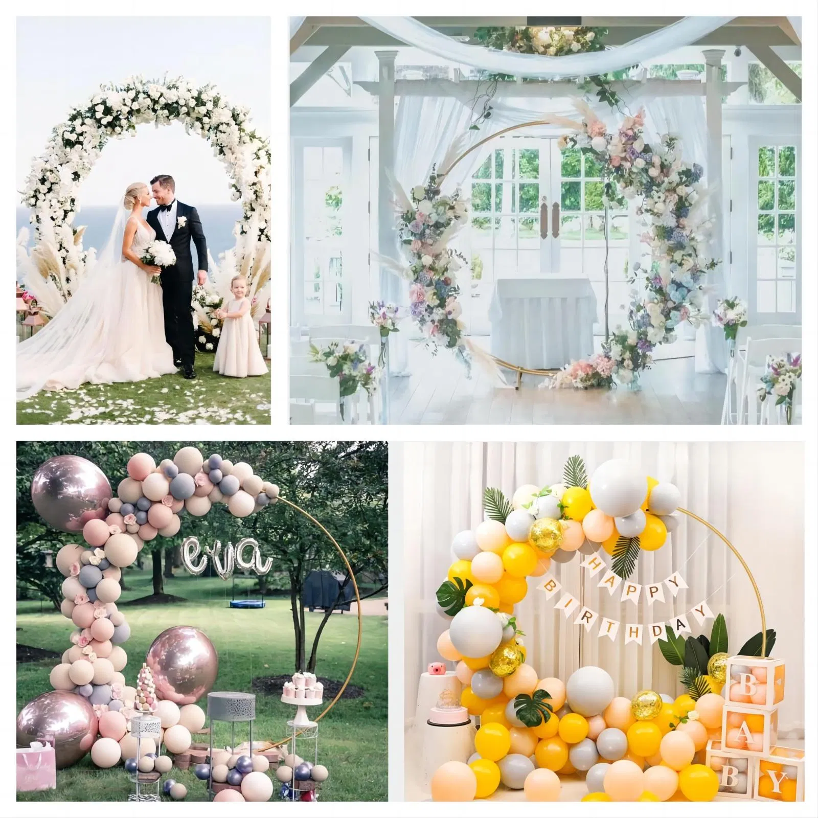 Round Backdrop Stand Metal Circle Balloon Arch Frame, Backdrop Stand Arch, Wedding Arches for Ceremony Birthday Party Bridal Graduation Decoration Baby Shower