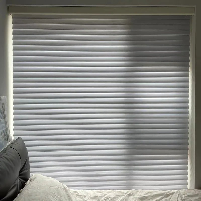 Electric Shangri-La Silhouette Automatic Triple Roller Sheer Blackout Blinds Fabric Shutters